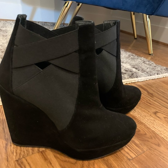 Stuart Weitzman Black Wedge Booties - Picture 9 of 9